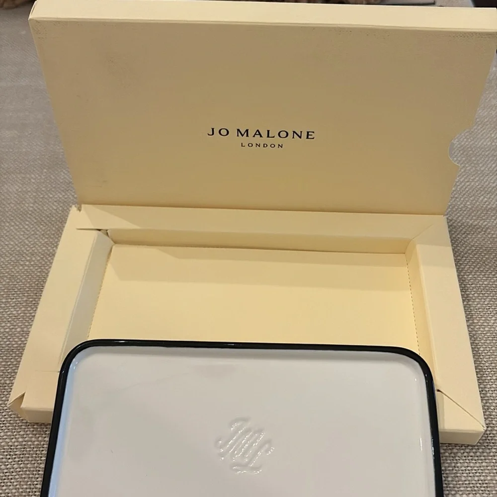 Jo Malone Cream and White Embossed Tray